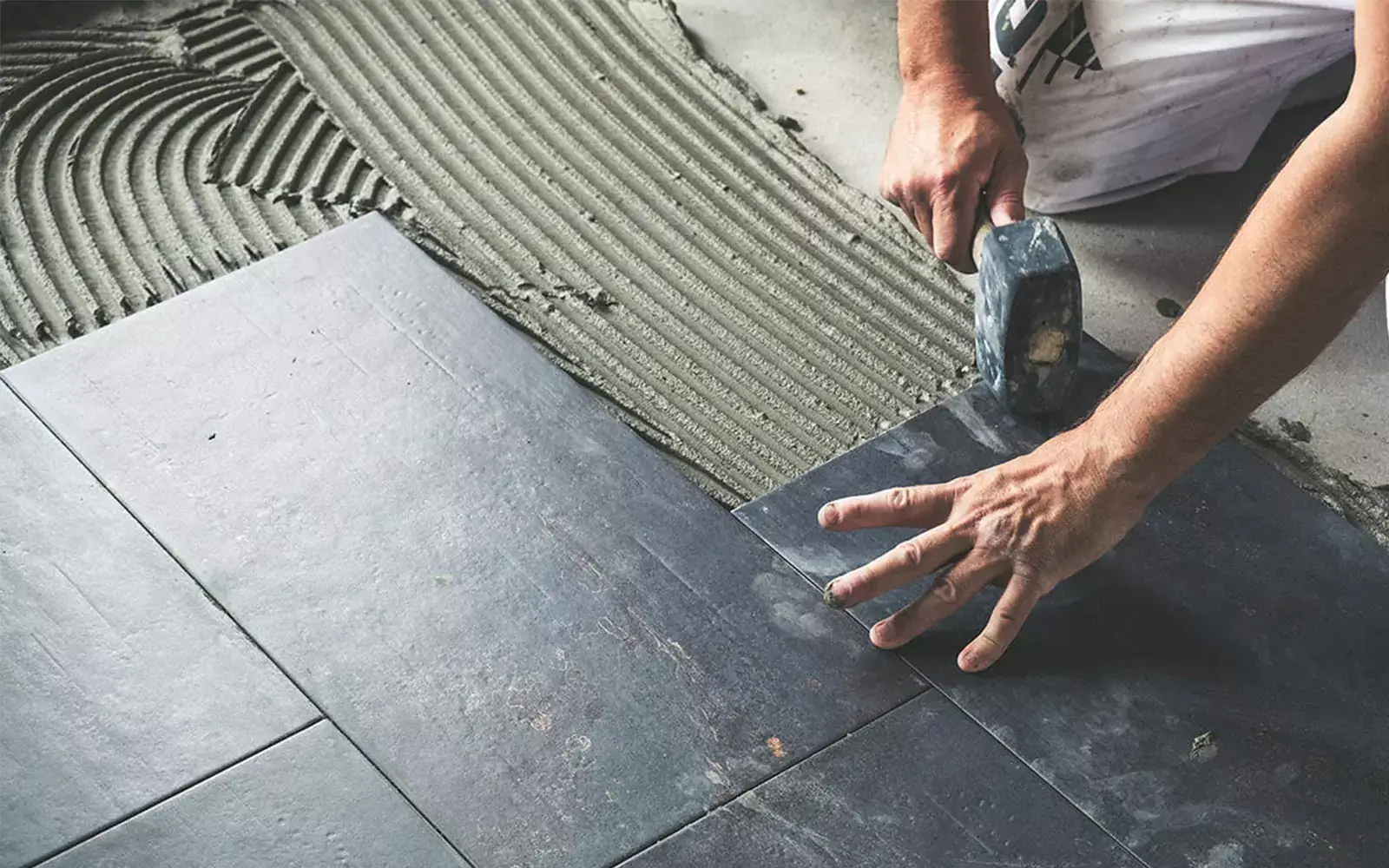during-tile-installation Tile installations | CR Carpet